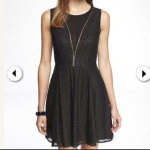 Gorgeous Express black and gold dot dress!